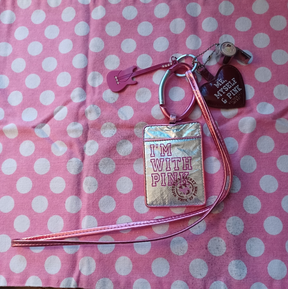 Vintage PINK VS Lanyard & Card Case Htf!
